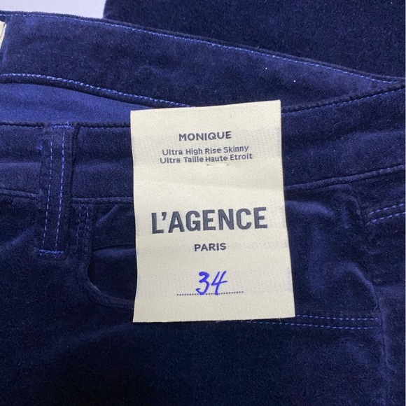 L’agence Monique High Rise Skinny Jeans 34 Velvet Dark Blue Navy NEW with tags - Picture 3 of 12